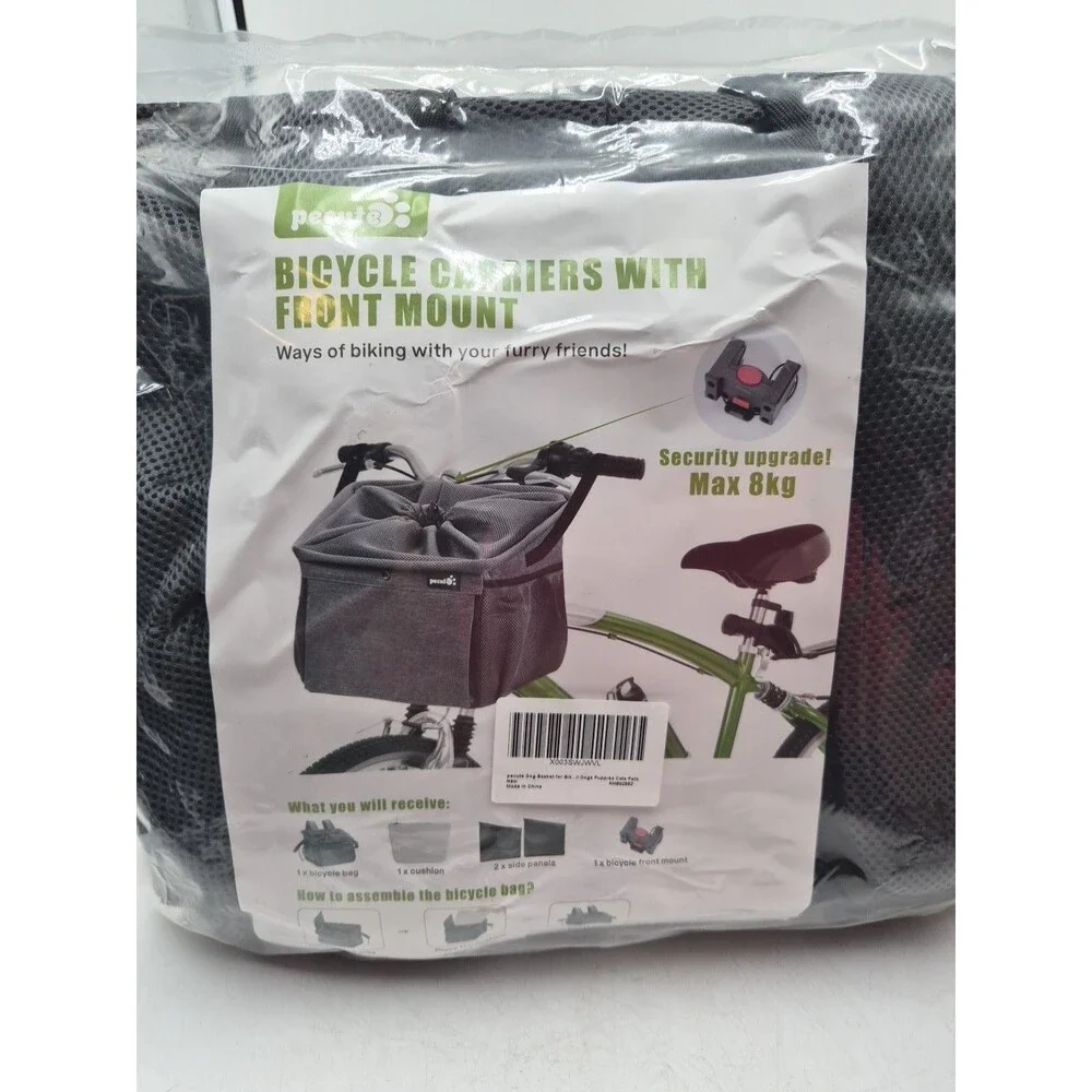 Pecute W/front Mount Dog Bicycle Basket and Backpack for Small to Medium dog
